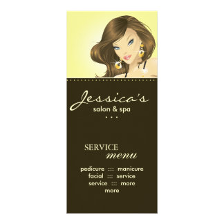 Tarjeta Publicitaria Salon Marketing Cards Bonito Mujer Amarilla