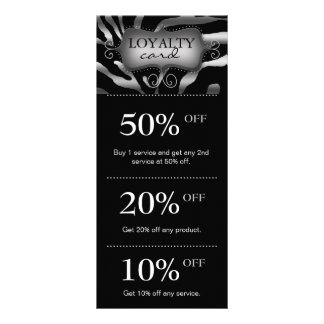 Tarjeta Publicitaria Salon Marketing Cards Silver Zebra