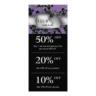 Tarjeta Publicitaria Salon Marketing Club Cards Floral Purple