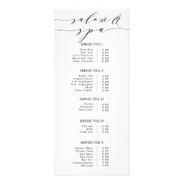 Tarjeta Publicitaria Salón Spa de Caligrafía Moderna en Negro y Blanco 
