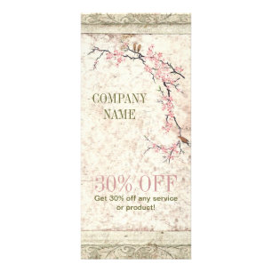 Tarjeta Publicitaria salud holística Yoga Zen SPA cerezo Blossom Sakura