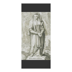Tarjeta Publicitaria Santa Hildegarda de Bingen Arte Místico Medieval