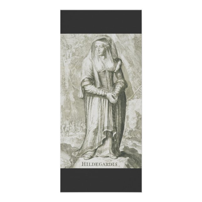 Tarjeta Publicitaria Santa Hildegarda de Bingen Arte Místico Medieval (Frente)