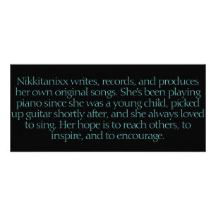 Tarjeta Publicitaria Señal del promo de Nikkitanixx