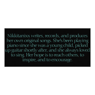 Tarjeta Publicitaria Señal del promo de Nikkitanixx