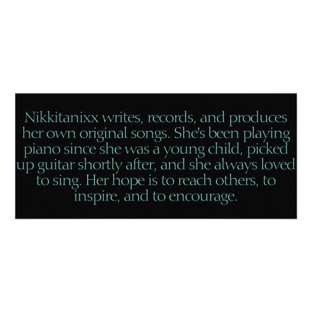 Tarjeta Publicitaria Señal del promo de Nikkitanixx (Atrás)