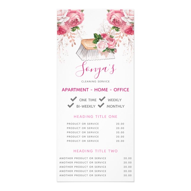 Tarjeta Publicitaria Servicio de limpieza Promoción comercial (Frente)