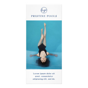 Tarjeta Publicitaria Servicio de Piscina de Acuarela Azul Marino de Fot