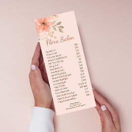 Tarjeta Publicitaria Servicio de salón de belleza de flores de color ro