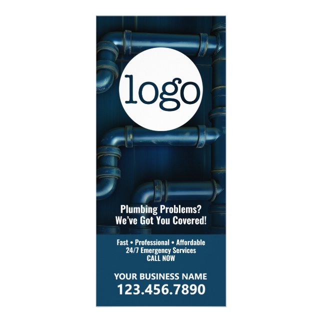 Tarjeta Publicitaria Servicios de fontanería - Pequeña Empresa Plumber  (Frente)