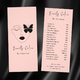 Tarjeta Publicitaria Servicios de listas de precios de Salón de Belleza