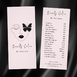 Tarjeta Publicitaria Servicios de listas de precios de Salón de Belleza