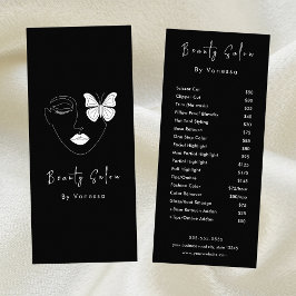 Tarjeta Publicitaria Servicios de listas de precios de Salón de Belleza