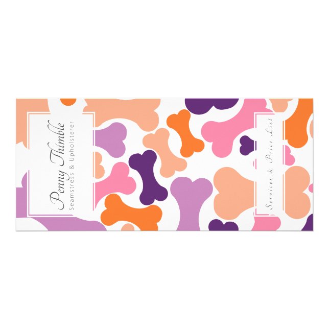 Tarjeta Publicitaria servicios de mascota de huesos de perro (Frente)