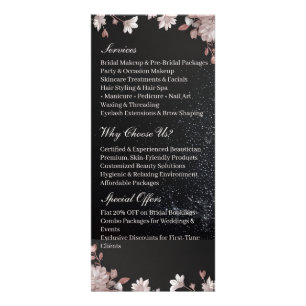 Tarjeta Publicitaria Servicios de Promoción de Esteticistas Negras Flor