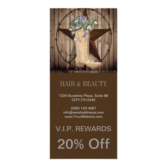 Tarjeta Publicitaria silvestre rústico de madera silvestre de campo cow (Frente)