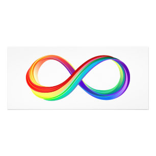 Tarjeta Publicitaria Símbolo infinito arcoiris en capas