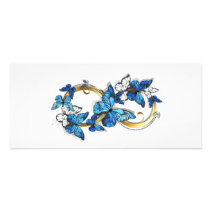 Tarjeta Publicitaria Símbolo infinito de mariposas Morpho azules