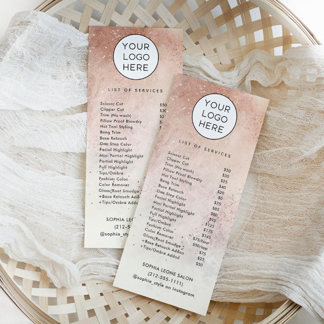 Tarjeta Publicitaria Simple Natural Auburn Earth Tones Salon Price List (Subido por el creador)