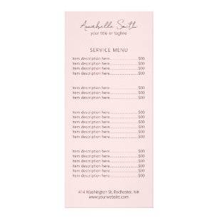 Tarjeta Publicitaria Simple Rosa Sonrojado Elegante Minimalista Moderno