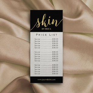 Tarjeta Publicitaria Skincare Salon Spa Esthetician Elegante Lista De P