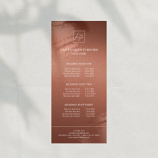Tarjeta Publicitaria Stylish Bronze Business Logo Price List