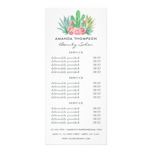Tarjeta Publicitaria Suculento Salón de Belleza de Plantas