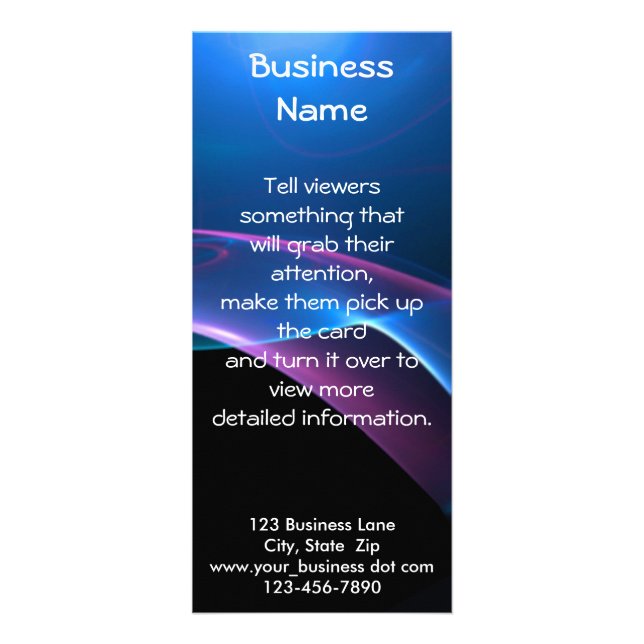 Tarjeta Publicitaria Sueño morado y azul barrido (Frente)