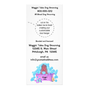 Tarjeta Publicitaria Suspensiones de puerta del negocio de la