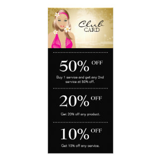 Tarjeta Publicitaria Tanning Salon Marketing Card Lealty Gold