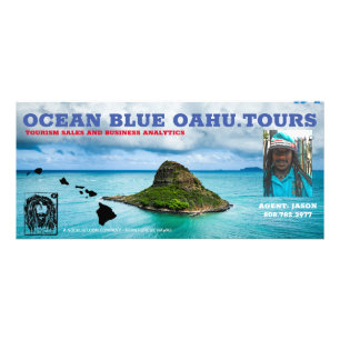 TARJETA PUBLICITARIA TOURS DE OCEAN BLUE OAHU