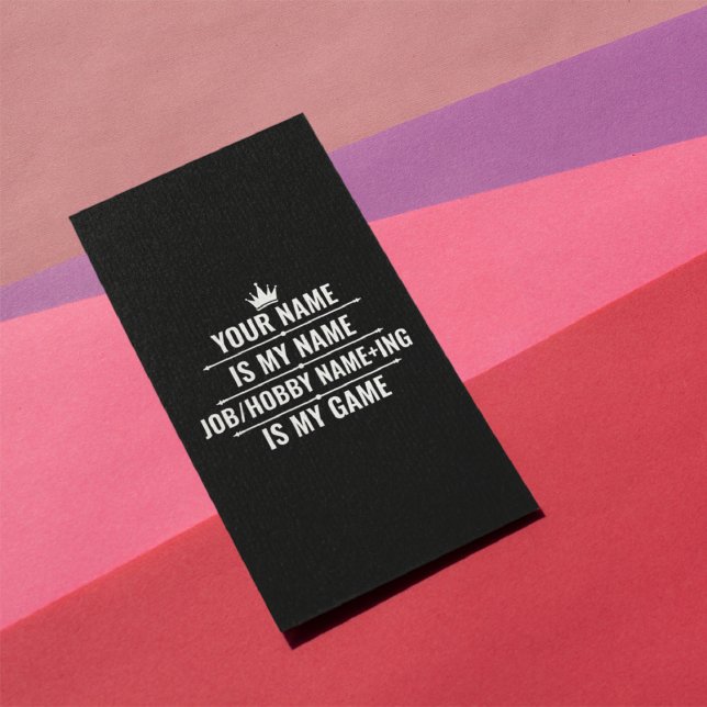 Tarjeta Publicitaria Trabajo divertido personalizado y nombre de aficio (Subido por el creador)