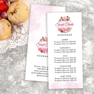 Tarjeta Publicitaria Trato dulce Precio de la panadería