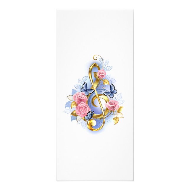 Tarjeta Publicitaria Treble arrecife con rosas rosas rosas rosas (Frente)