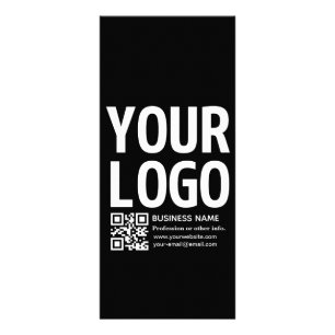 Tarjeta Publicitaria Tu logotipo con código QR editable y texto 