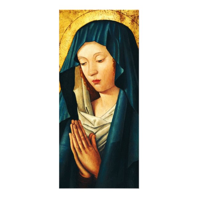 Tarjeta Publicitaria Virgen en oración de Riga (Frente)