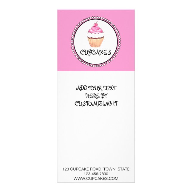TARJETA PUBLICITARIA VOLANTE DE CUPCAKE NEGRO PINO (Frente)