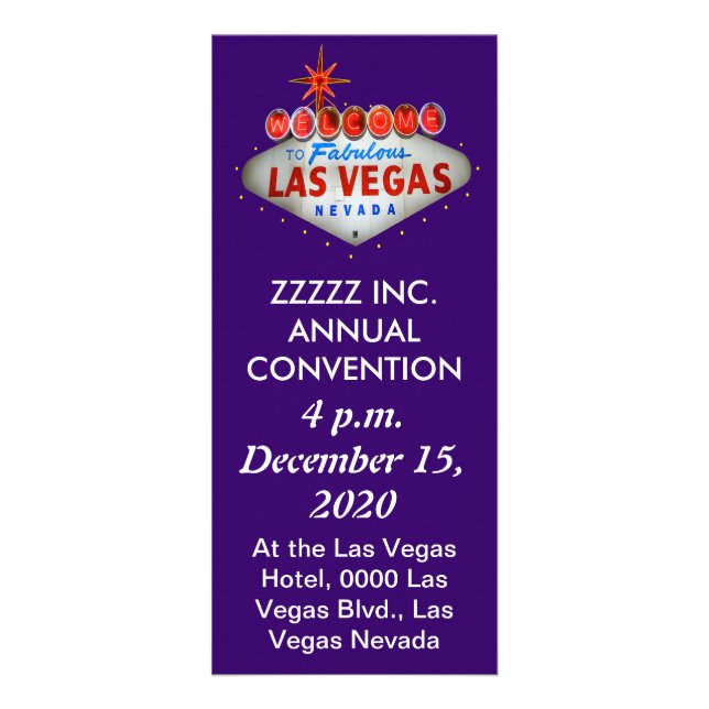 Tarjeta Publicitaria Volantes de convenciones y eventos de Las Vegas (Frente)