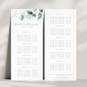 Tarjeta Publicitaria Watercolor Eucalyptus Greenery Gold Foliage