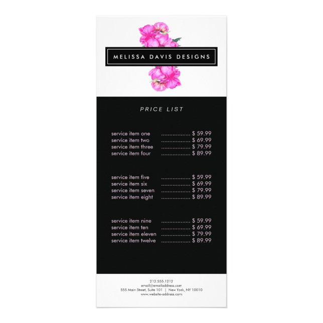 Tarjeta Publicitaria Watercolor Peonies Bunch (Frente)