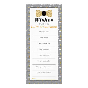 Tarjeta Publicitaria Wishe para el pequeño caballero, Baby Shower