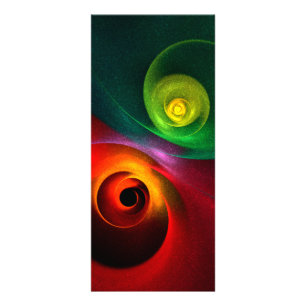 Tarjeta Publicitaria Yin Verde Rojo Yang Patrón de arte abstracto moder