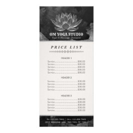 Tarjeta Publicitaria YOGA Meditación Reiki Instructor Lotus Price List