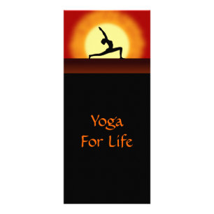 Tarjeta Publicitaria Yoga Sunrise Yoga Pose Silhouette Rackcards