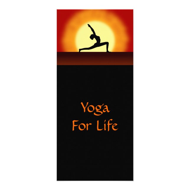 Tarjeta Publicitaria Yoga Sunrise Yoga Pose Silhouette Rackcards (Frente)