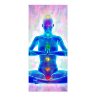 Tarjeta Publicitaria yogi, yoga, sistema chakra, energía, chi, aura, s