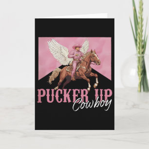 Tarjeta Pucker Up Cupido Vaquero Día de San Valentín Occid