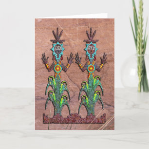 Tarjeta Pueblo del maíz azul, mitología navajo