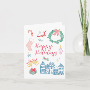 Tarjeta Pueblo Navideño Felices Fiestas Navidad