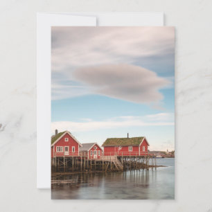 Tarjeta Pueblo Pesquero de Lofoten en Noruega